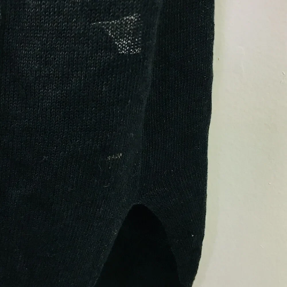 Halogen Women's MP Cardigan Sweater Black Open Side Slit Lightweight Flaw CF16